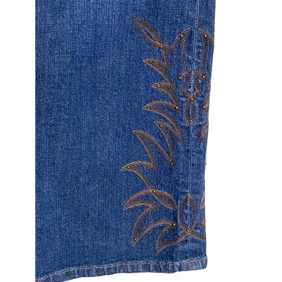 Ralph Lauren Jeans Co Bootcut Western Embroidered Leg Womens 14P 14 Petite - Picture 5 of 11